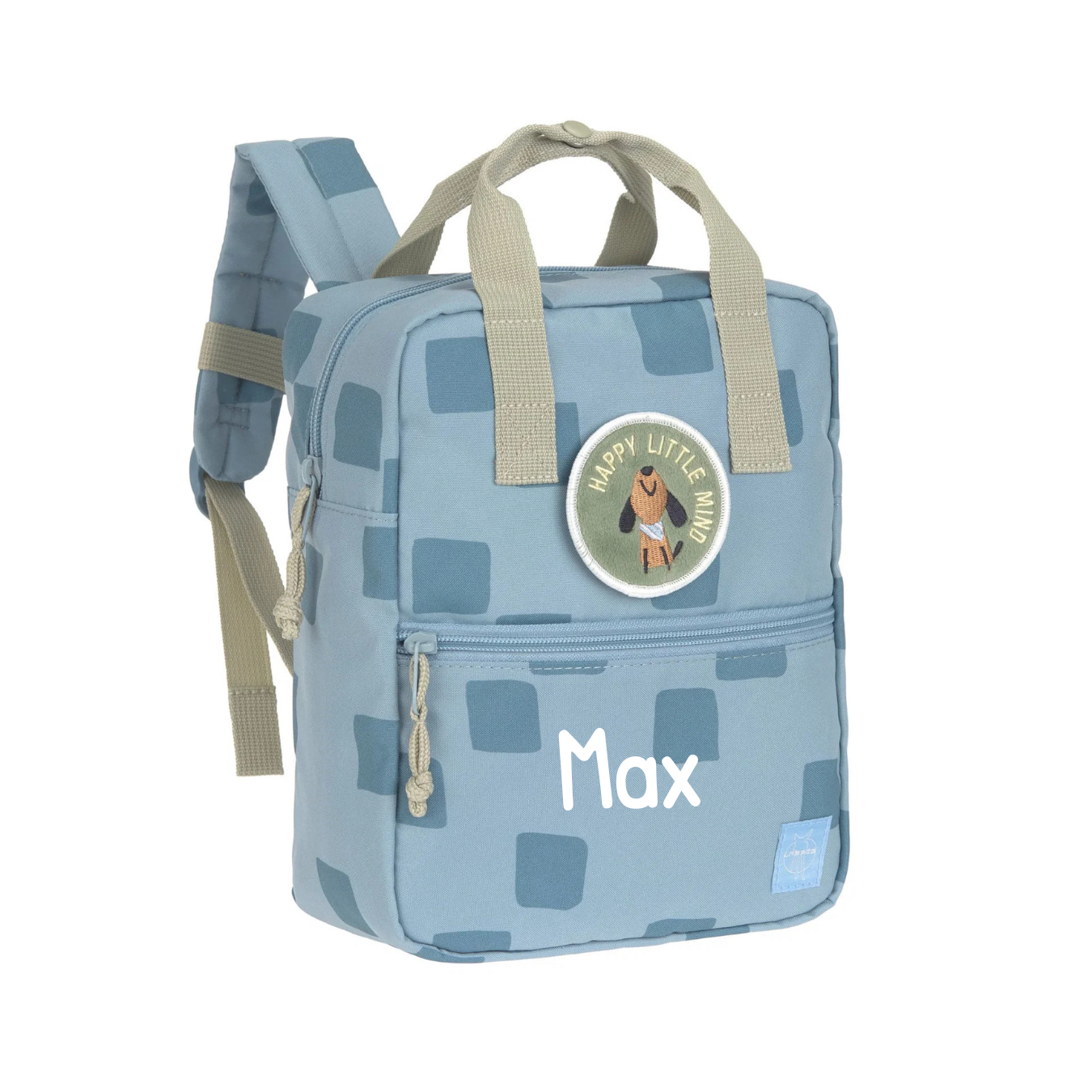 Lässig Kindergartenrucksack Square - Pattern Party, Blau Personalisierung — Detailansicht 2