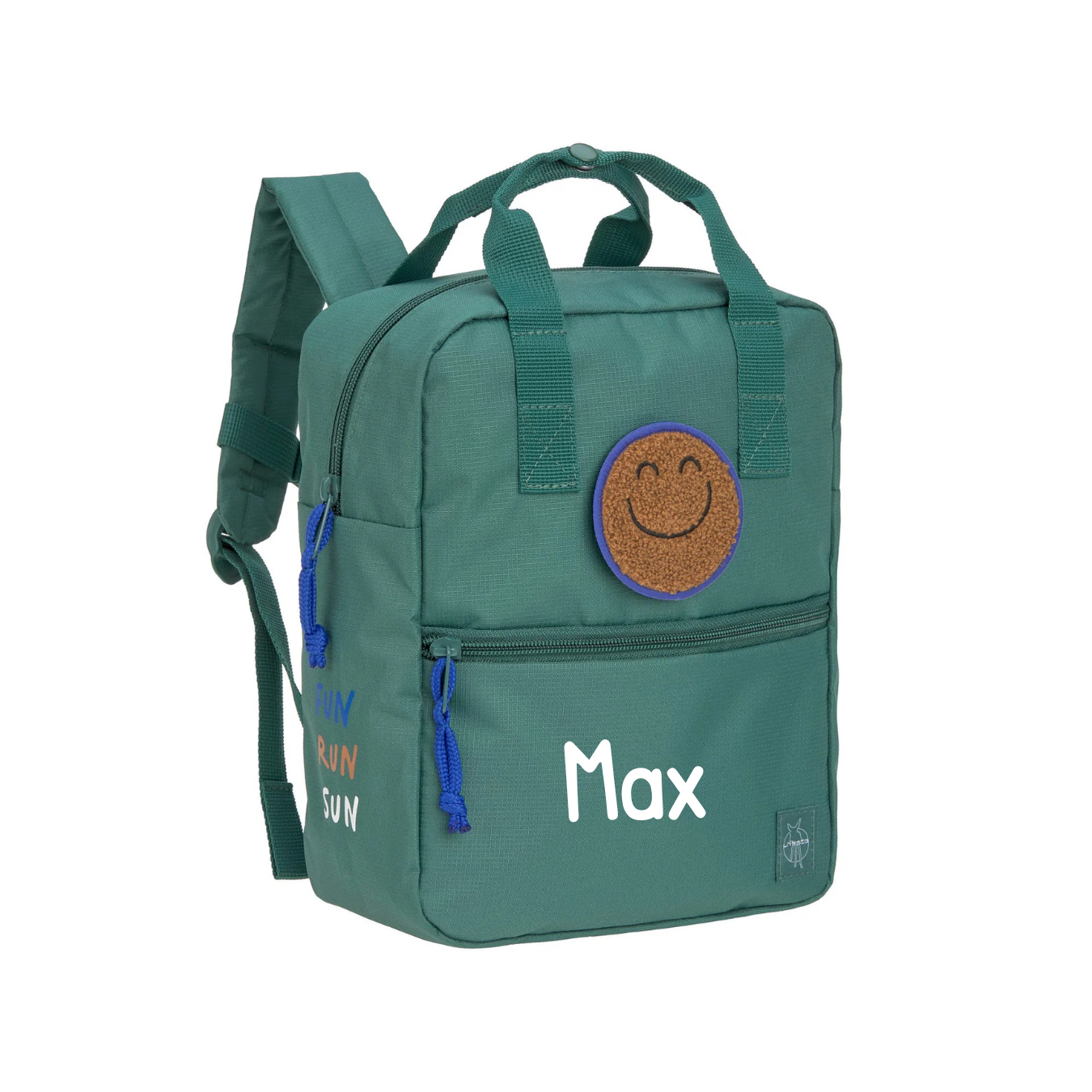 Lässig Kindergartenrucksack Square - Little Gang dunkelgrün Personalisierung — Detailansicht 2
