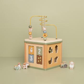 Little Dutch Holz-Aktivitäten-Würfel Little Farm von der Seite