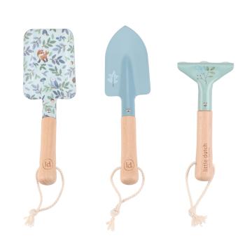 Little Dutch Gartenwerkzeuge blau - Gartengeräte Set Forest Friends