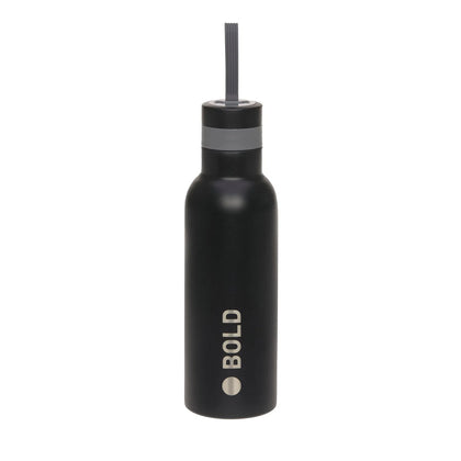 Lässig Edelstahl Trinkflasche 750 ml - BOLD, Schwarz