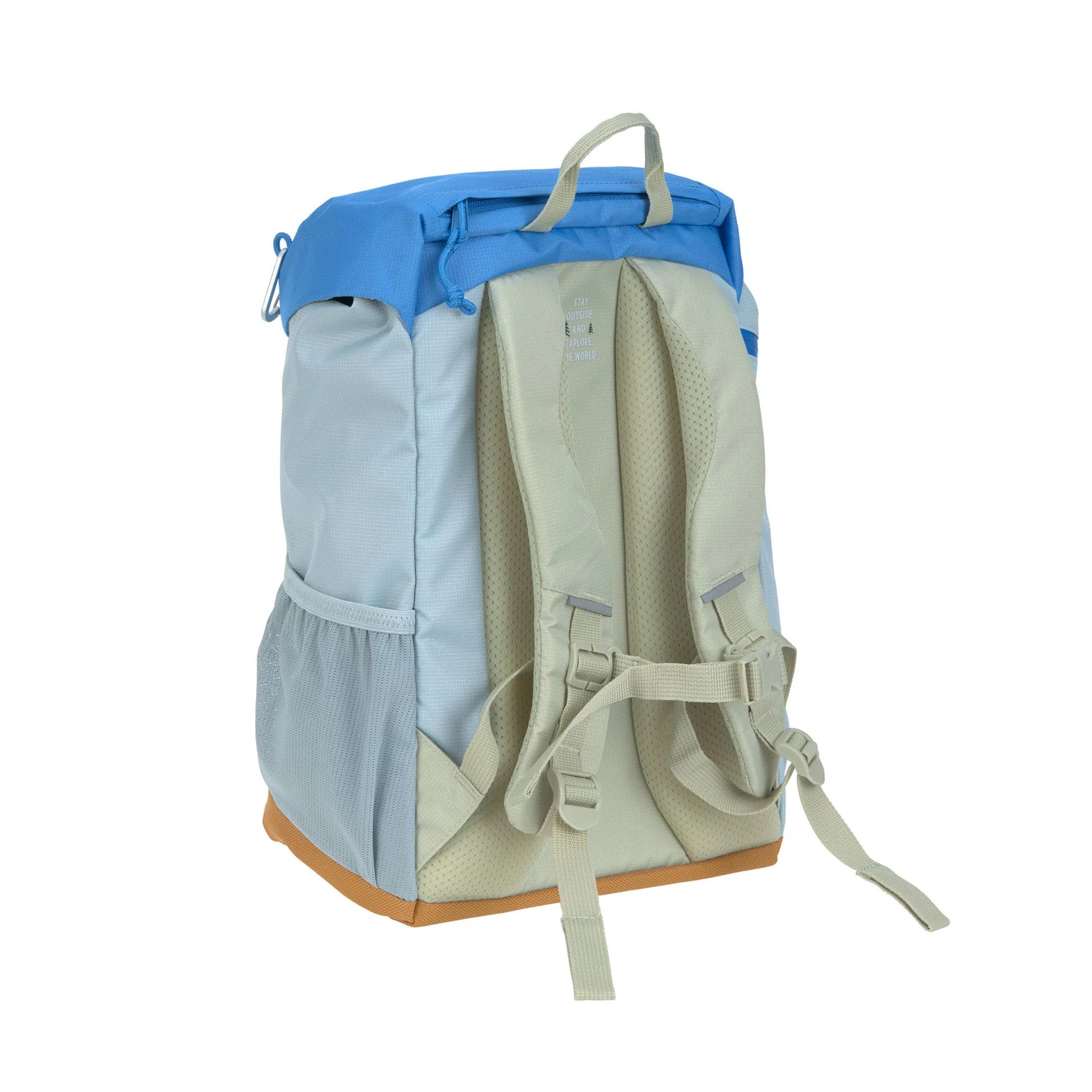 Lässig Kinderrucksack Grün Blau mit thermoisolierter Sitzunterlage