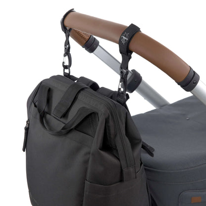 Lässig Wickelrucksack Goldie Up Green Label Schwarz Material Nahaufnahme