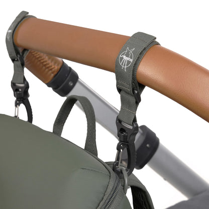 Lässig Wickelrucksack Slender Up Backpack, Oliv mit Zubehör