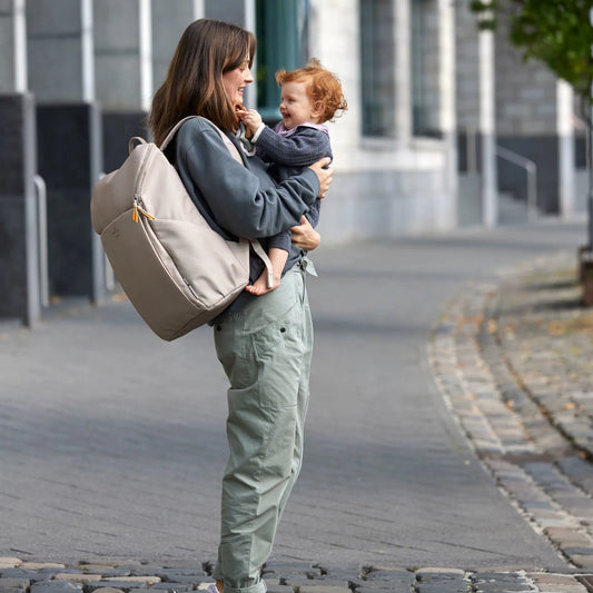 Lässig Wickelrucksack Taupe