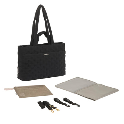 Lässig Wickeltasche gesteppt - Liva, Schwarz