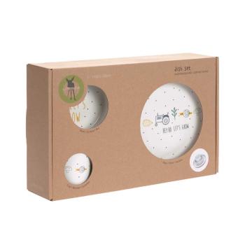 Lässig Kindergeschirr Set Porzellan Dish Set Garden Explorer Traktor von der Seite