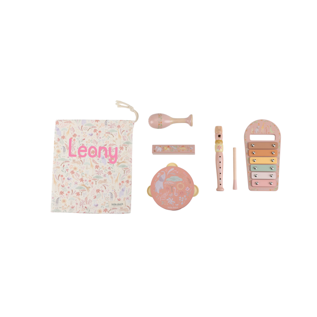 Little Dutch Musikset Rosa Safari Friends Personalisierung mit Namen