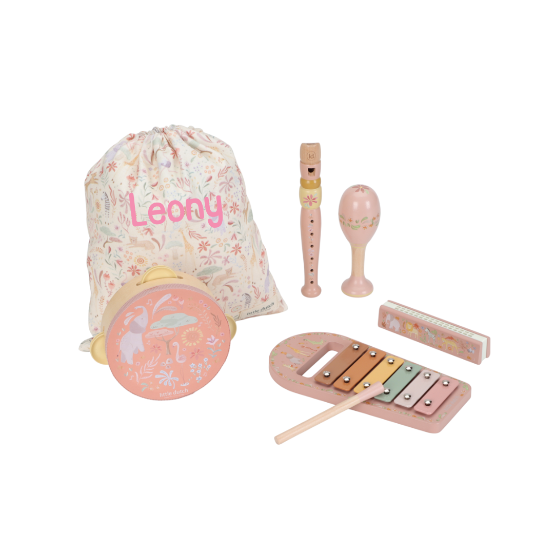 Little Dutch Musikset Rosa Safari Friends Personalisierung mit Namen