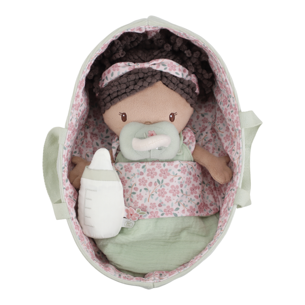 Little Dutch Babypuppe im Körbchen Evi GRS mit Name von der Seite