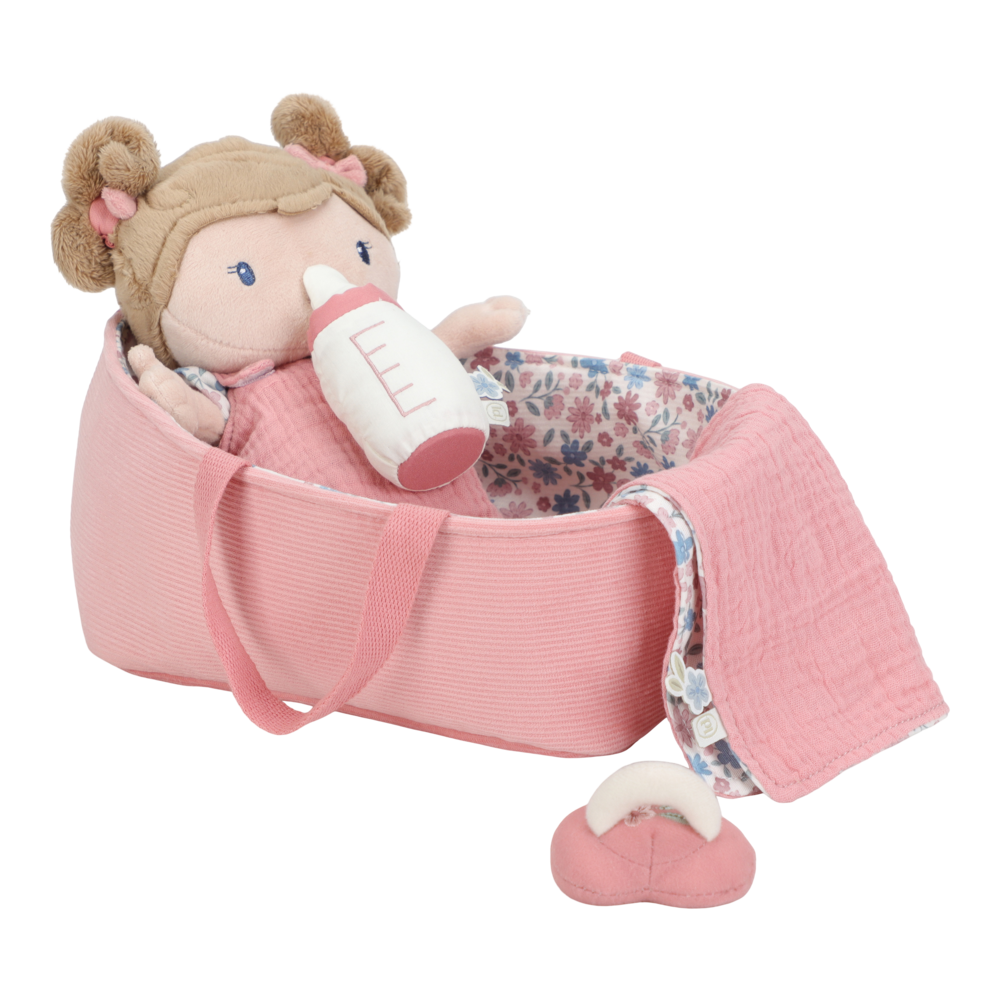 Little Dutch Babypuppe im Körbchen Rosa GRS mit Zubehör