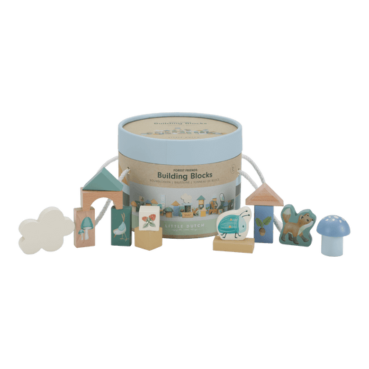 Little Dutch Bausteine blau - Forest Friends - Holzbauklötze