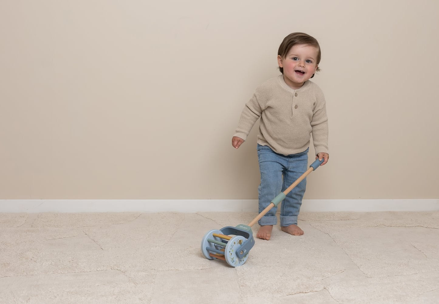 Little Dutch Blau Schiebetier Rassel Holz Forest Friends