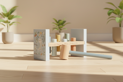 Little Dutch Blaue Hammerbank Personalisierung Taufe Forest Friends