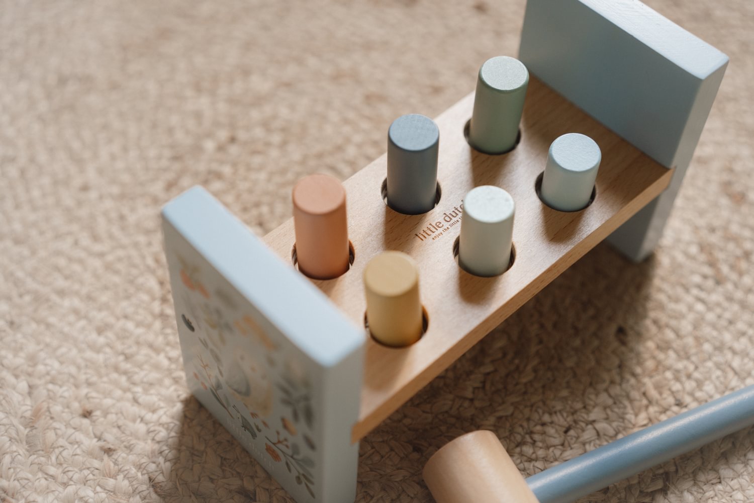 Little Dutch Blaue Hammerbank Personalisierung Geburt Forest Friends mit Verpackung