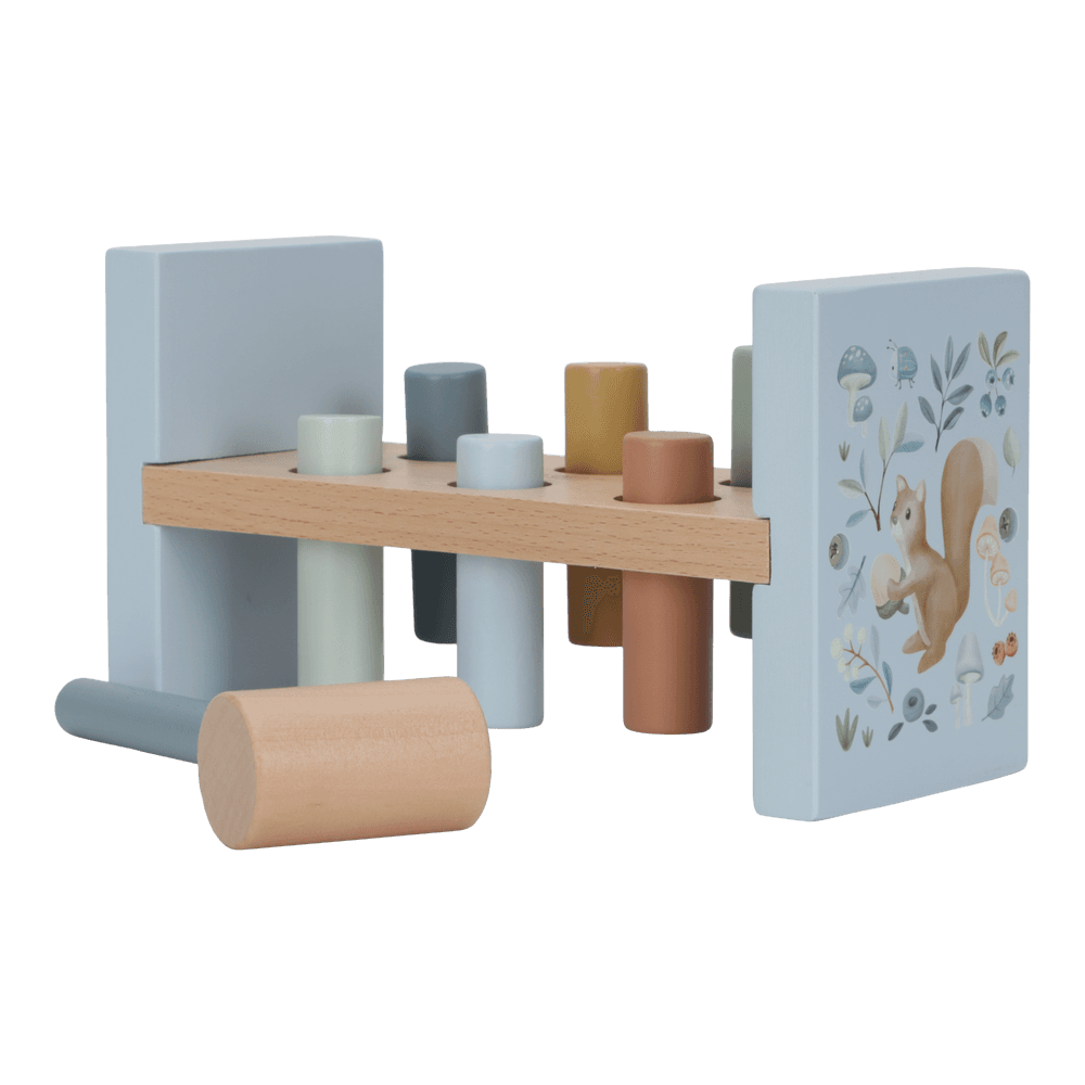 Little Dutch Blaue Hammerbank Personalisierung Geburt Forest Friends mit Zubehör