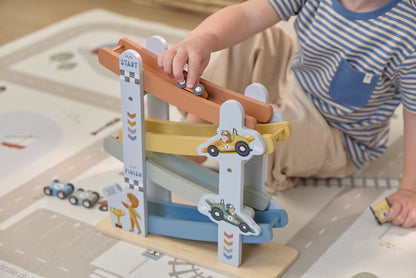 Little Dutch Blaue Holzautobahn Holz Autos