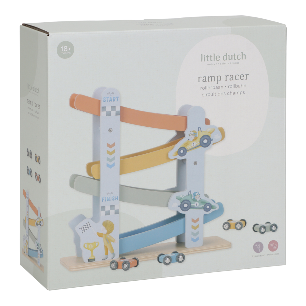 Little Dutch Blaue Holzautobahn Holz Autos
