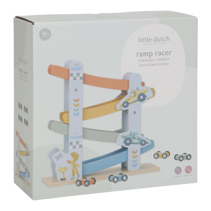 Little Dutch Blaue Holzautobahn Holz Autos