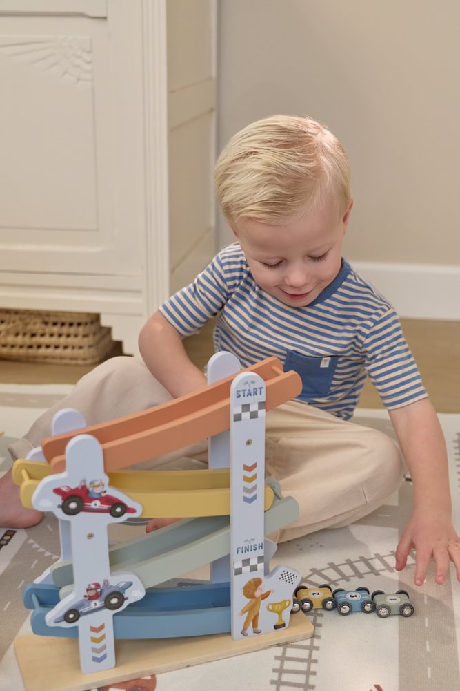 Little Dutch Blaue Holzautobahn Holz Autos