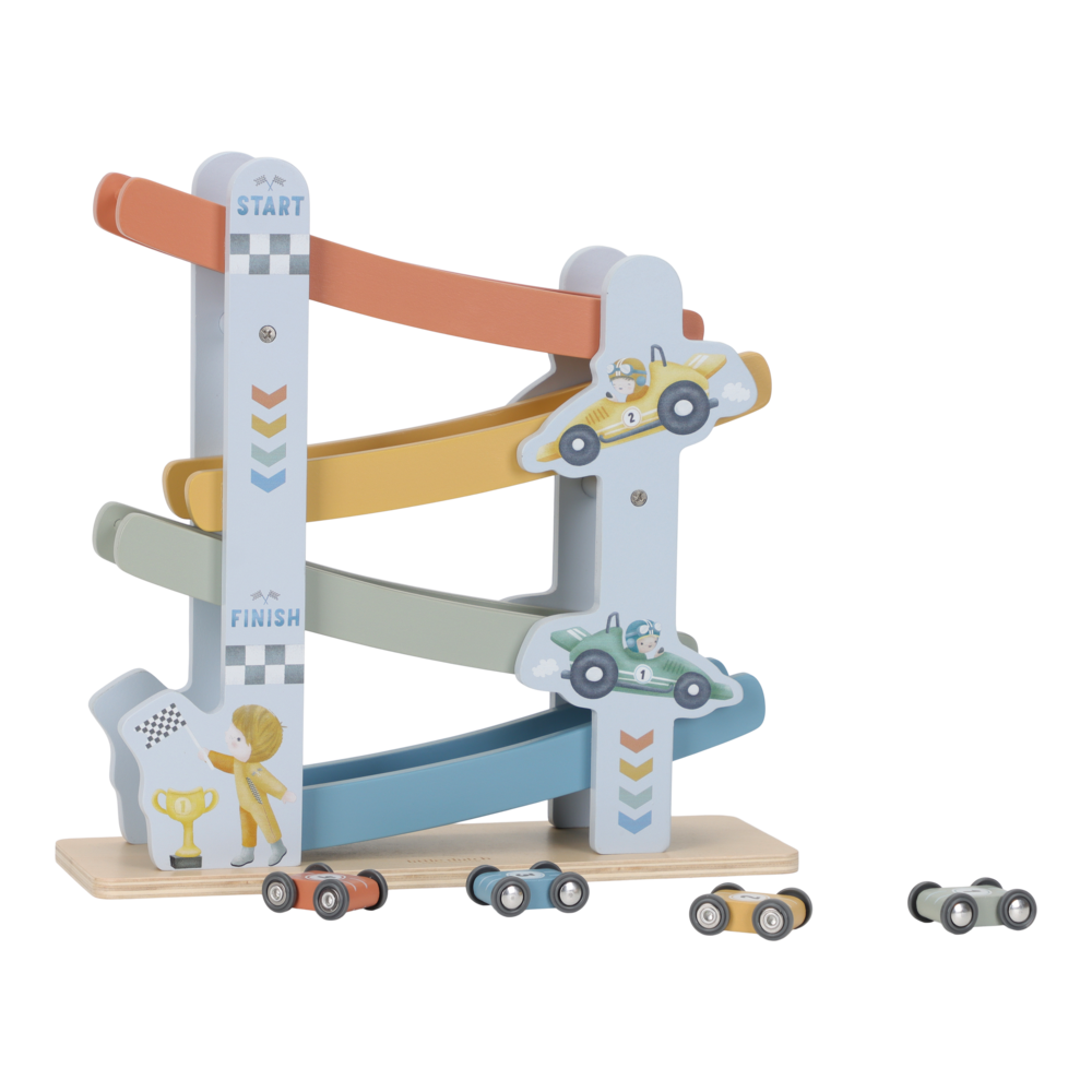 Little Dutch Blaue Holzautobahn Holz Autos