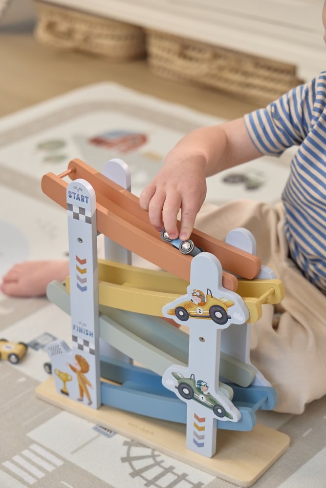 Little Dutch Blaue Holzautobahn Holz Autos