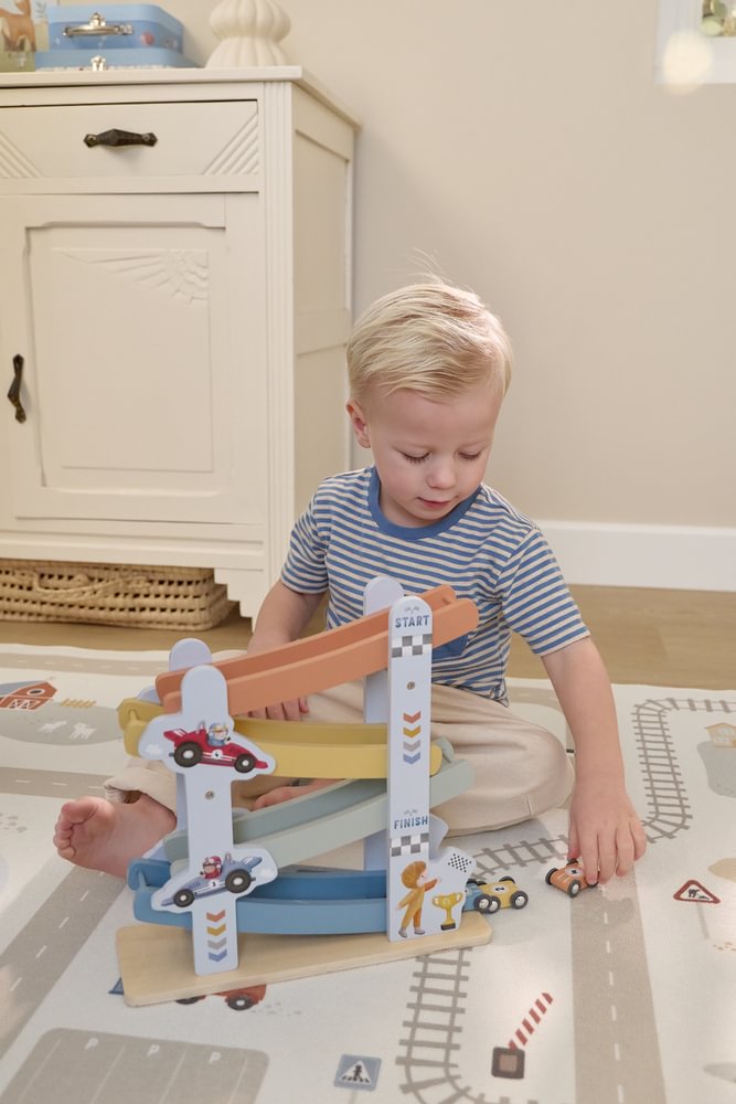 Little Dutch Blaue Holzautobahn Holz Autos