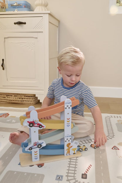 Little Dutch Blaue Holzautobahn Holz Autos