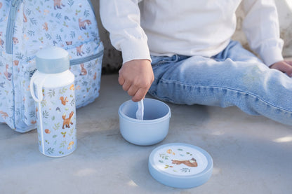 Little Dutch Blaue Trinkflasche Pop Up Campus 400 ml Forest Friends Mepal