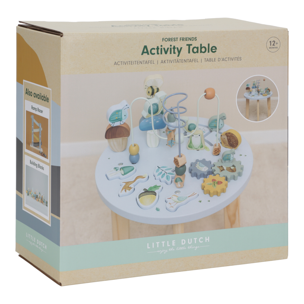 Little Dutch Blauer Aktivitätentisch Personalisierung Name Forest Friends