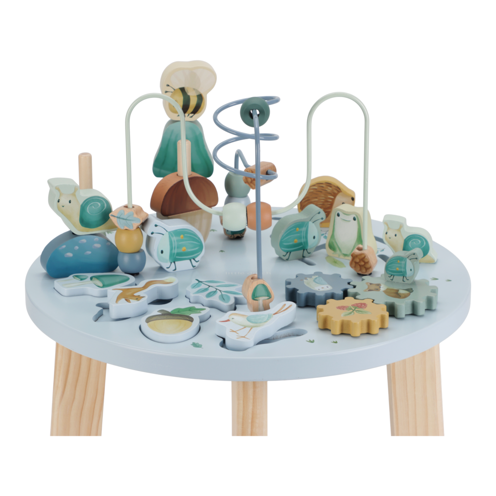 Little Dutch Blauer Aktivitätentisch Personalisierung Name Forest Friends