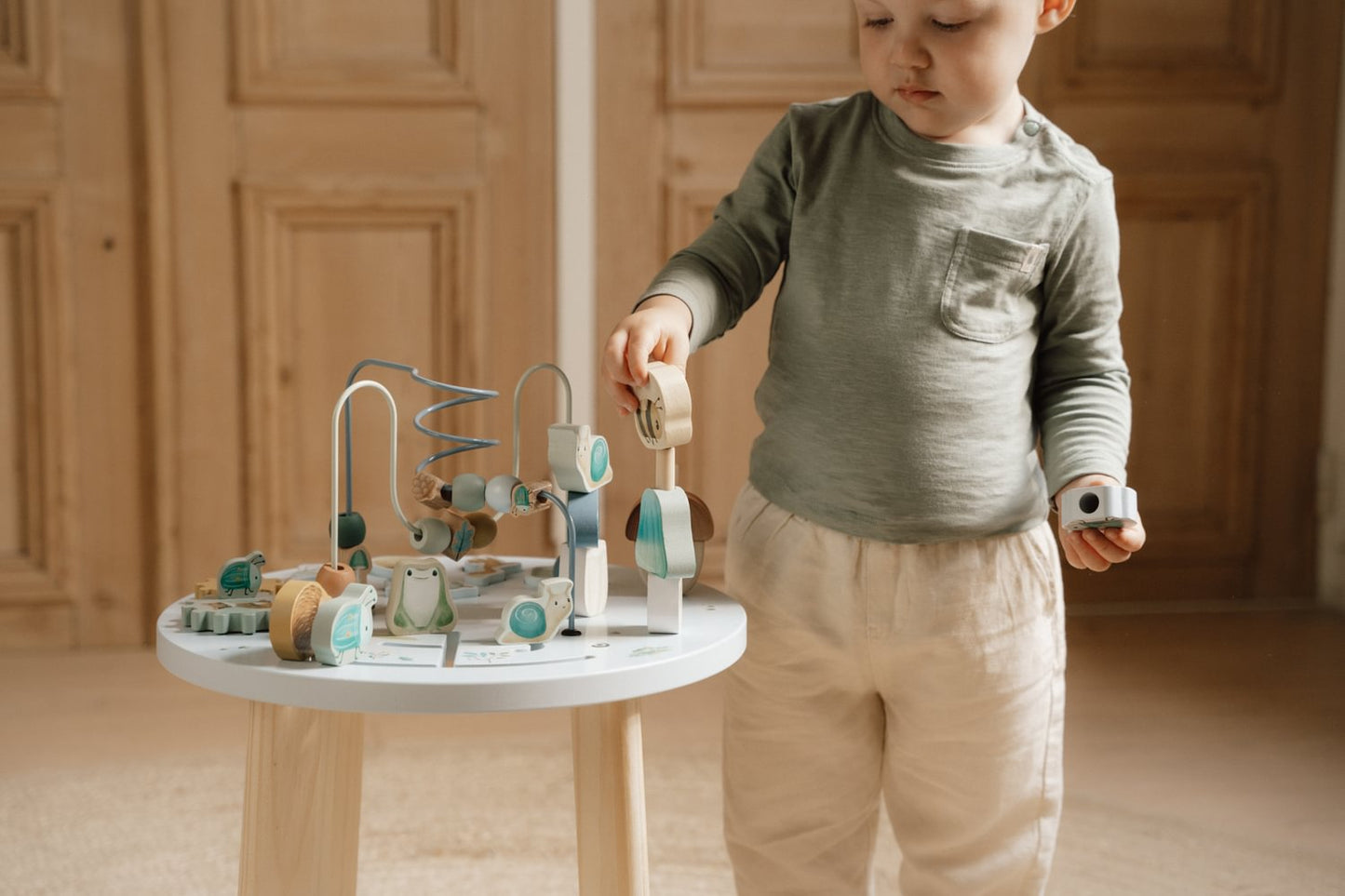 Little Dutch Blauer Aktivitätentisch Personalisierung Name Forest Friends