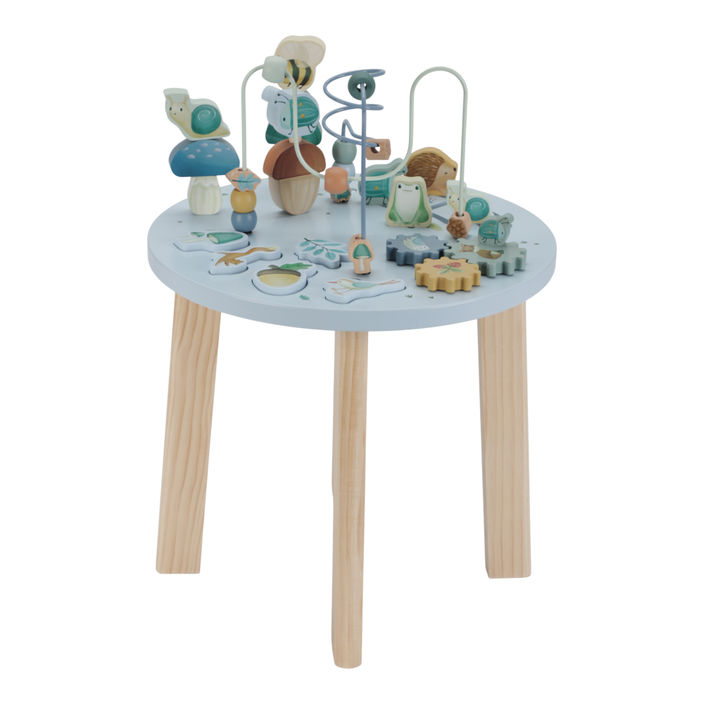 Little Dutch Blauer Aktivitätentisch Personalisierung Name Forest Friends mit Zubehör