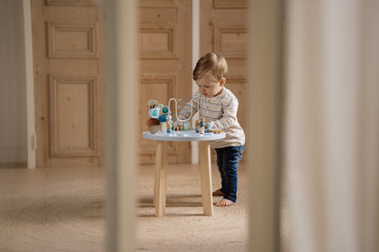 Little Dutch Blauer Aktivitätentisch Personalisierung Name Forest Friends mit Verpackung