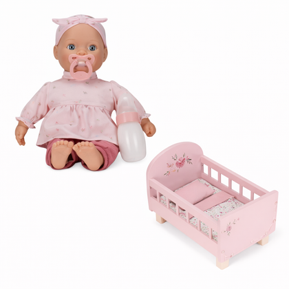 Little Dutch Bundle: Babypuppe Lily & Puppenbett mit Textilien Soft Flowers