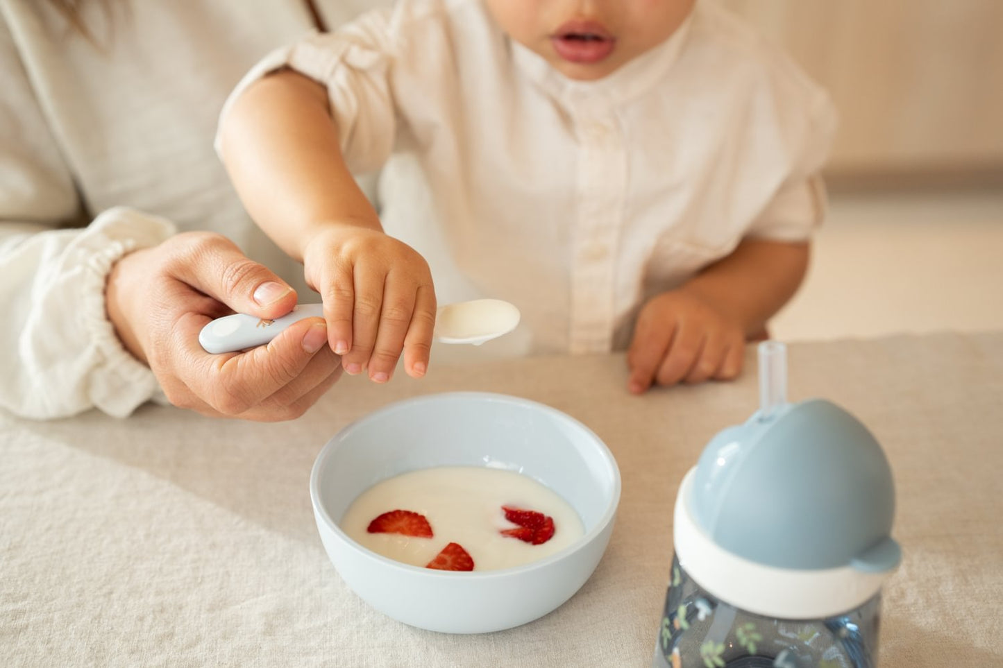 Little Dutch Fütterlöffel Mepal Mio 2-teilig blau - Forest Friends Babylöffel