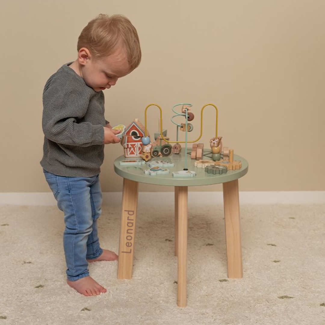 Little Dutch Grüner Aktivitäten Tisch Personalisierung Name Little Farm