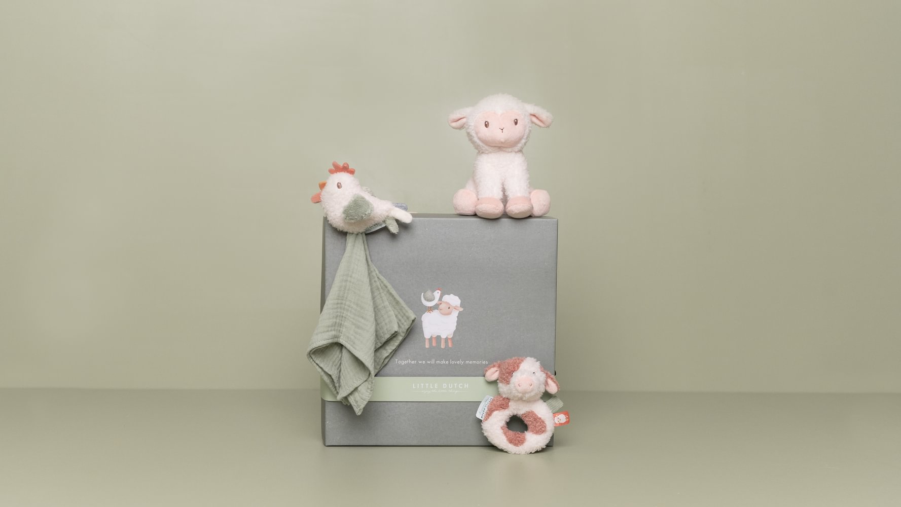 Little Dutch Grünes Geschenkset Little Farm mit Verpackung