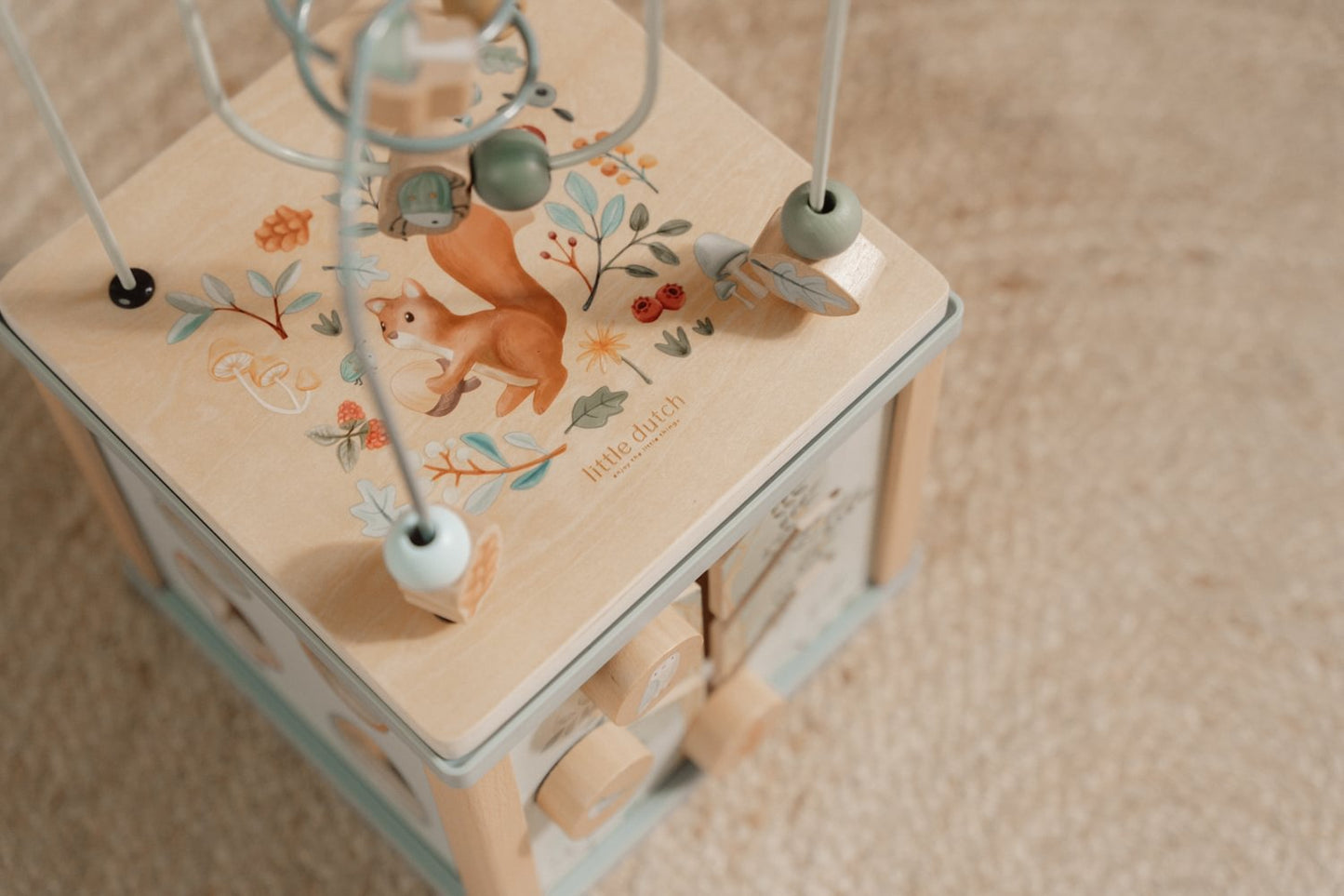 Little Dutch Holz Aktivitäten Motorik Würfel blau Personalisierung Geburt Forest Friends