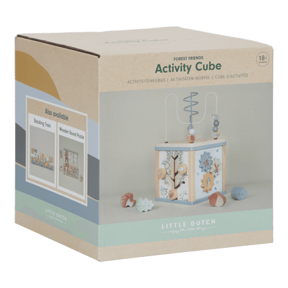 Little Dutch Holz Aktivitäten Motorik Würfel blau Personalisierung Geburt Forest Friends