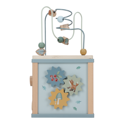 Little Dutch Holz Aktivitäten Motorik Würfel blau Personalisierung Taufe Forest Friends Lieferumfang