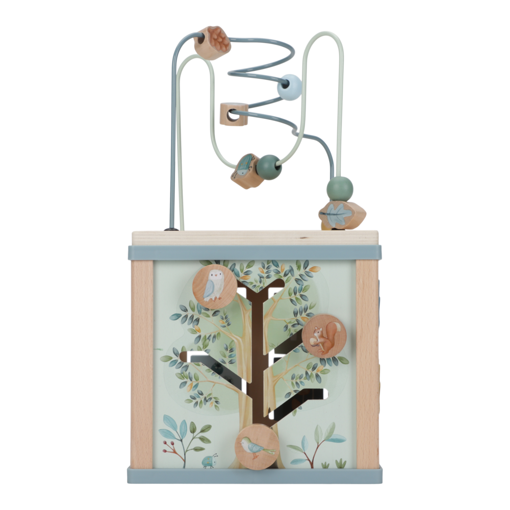 Little Dutch Holz Aktivitäten Motorik Würfel blau Personalisierung Geburt Forest Friends