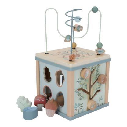 Little Dutch Holz Aktivitäten Motorik Würfel blau Personalisierung Geburt Forest Friends
