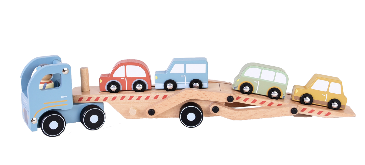 Little Dutch Holz Autotransporter FSC von der Seite