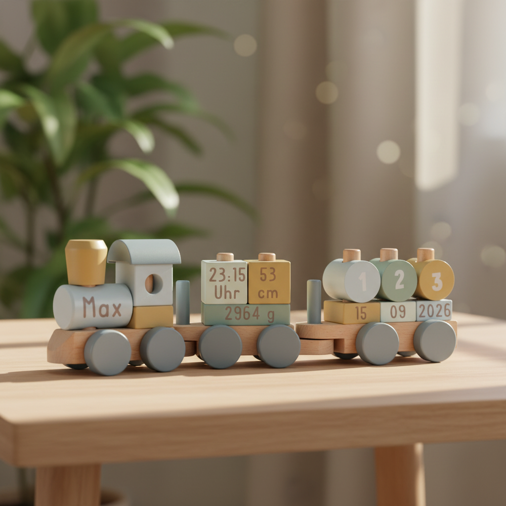 Little Dutch Personalisierung zur Geburt Eisenbahn Holz Forest Friends