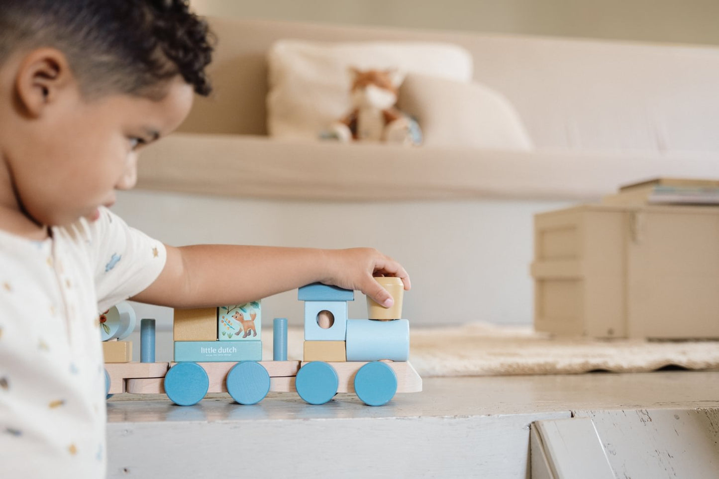 Little Dutch Personalisierung zur Taufe Eisenbahn Holz Forest Friends