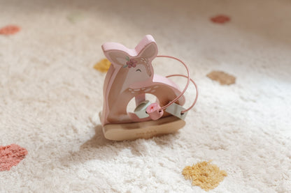 Little Dutch Holz Schaukeltier Reh mit Aktivitäten Spirale Hirsch - Fairy Garden mit Zubehör