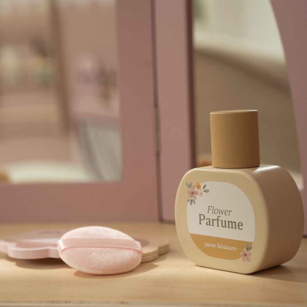 Little Dutch Holz Schminktisch rosa – Frisiertisch mit Spiegel & Hocker – Produktansicht 17