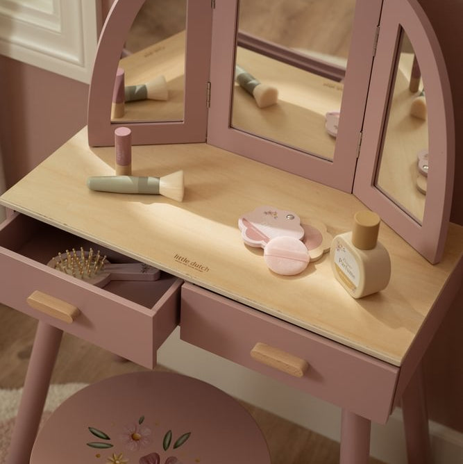Little Dutch Holz Schminktisch rosa Funktionen Detail