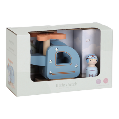 Little Dutch Holzspielzeug Hubschrauber - Blau Bild 12